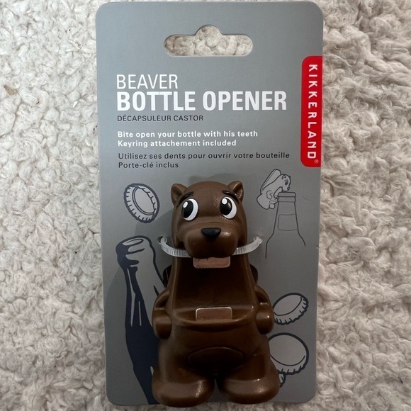 Kikkerland Other - ☀️2/$14☀️Kikkerland Brown Beaver Bottle Opener with Keyring